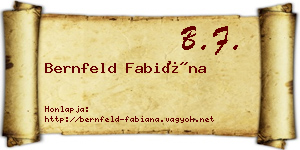 Bernfeld Fabiána névjegykártya